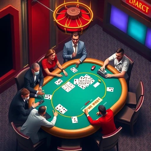 Live-dealer table with player card and banker card revealed